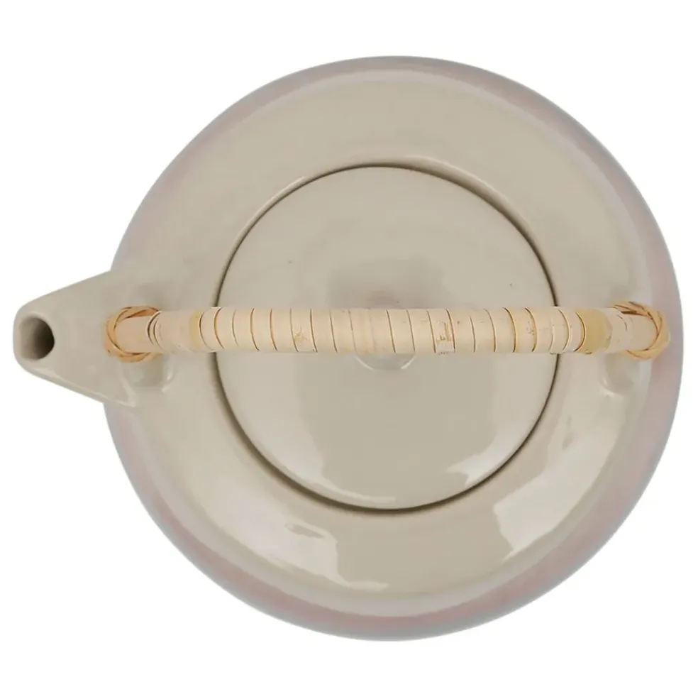 Théière terracotta et vert en porcelaine avec filtre 1.3l - sweet leaves