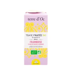 Tisane 15 sachets fruitée bio saveur framboise fleur de sureau et grenade