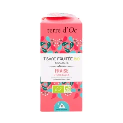 Tisane 15 sachets fruitée bio saveur fraise litchi et basilic