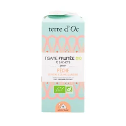 Tisane 15 sachets fruitée bio saveur pêche verveine et orange sanguine