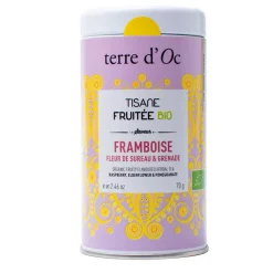 Tisane framboise grenade sureau - pot métal - 70g ab