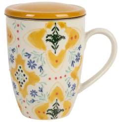 Tisanière en grès jaune avec filtre inox 30cl - Azulejo