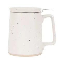 Tisanière mate avec filtre verde blanc 50cl en grès