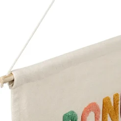 Toile en coton"Bonheur" multicolore 86x60cm - Famille