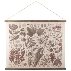 Toile en tissu et sapin brun 100x81cm - Botanique