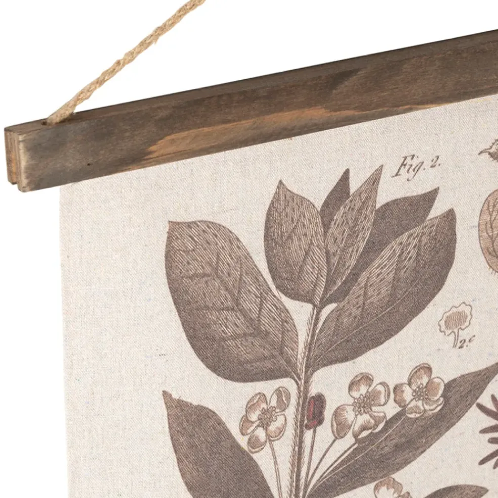 Toile en tissu et sapin brun 100x81cm - Botanique