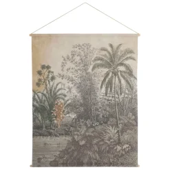 Toile jungle en tissu et sapin 120x150cm
