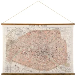 Toile plan de Paris en tissu et sapin 125x86cm