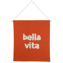 Toile "bella vita" en coton et bois corail 60x70cm - Palma