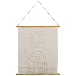 Toile tuftée arc en ciel écru 60x70cm - blue sand
