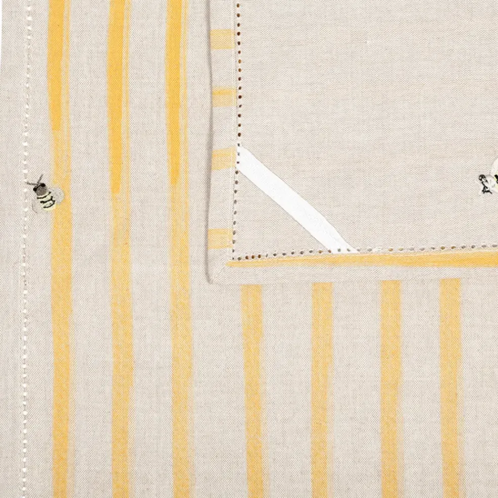 Torchon abeille en coton jaune 50x70cm - Beezz