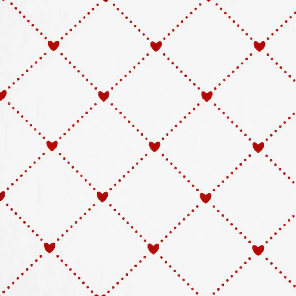 Torchon coeur en coton rouge 50x70cm - P'tit Cœur