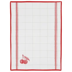 Torchon damier collect rouge 50x70cmen coton - louise