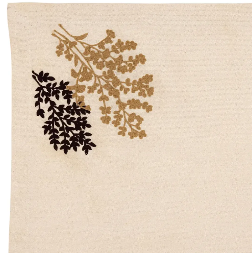 Torchon en coton ecru avec broderie 50x70cm - Adelie