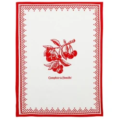 Torchon en coton rouge 50x70cm - Damier