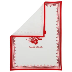 Torchon en coton rouge 50x70cm - Damier