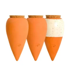 Trio mini diffuseur d'eau en argile : 2 terracotta et 1 blanc graine - Olla