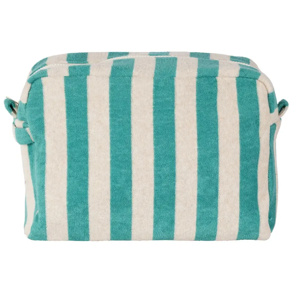 Trousse de toilette en coton et polyester émeraude - Palma