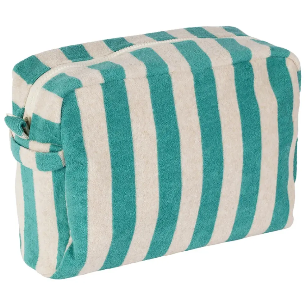 Trousse de toilette en coton et polyester émeraude - Palma