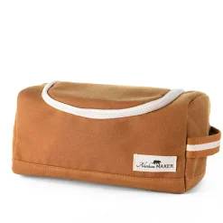 Trousse de toilette en tissu moutarde recycleée - Kenai