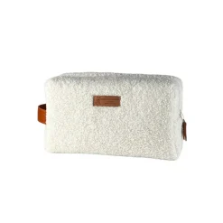 Trousse nomade m bouclette ecru 29x11xh14cm