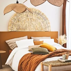 Tête de lit demi-cercle en feuille de palmier 160x80cm - flora gipsy