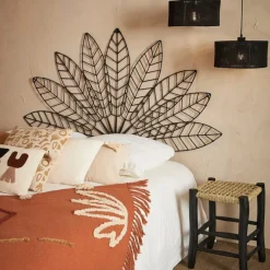 Tête de lit en fer noir - Floraly