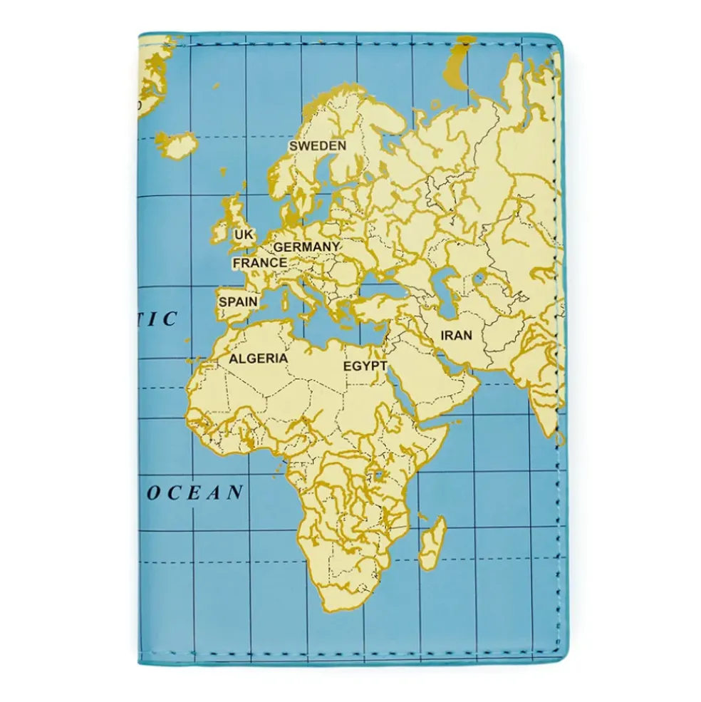 Étui de passeport carte du monde
