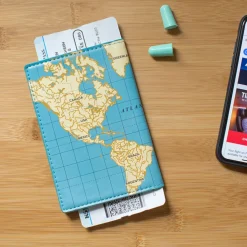 Étui de passeport carte du monde