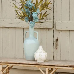 Vase amphore en grès blanc cassé h54cm - Mijas