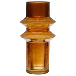 Vase ania ambre d15xh29.5cm verre