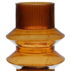 Vase ania ambre d15xh29.5cm verre
