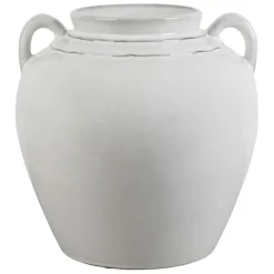 Vase avec anses en grès blanc h28cm - Mijas