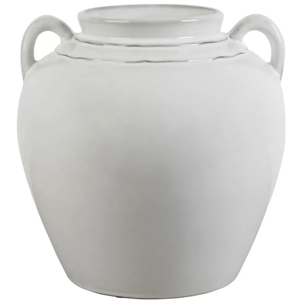 Vase avec anses en grès blanc h28cm - Mijas