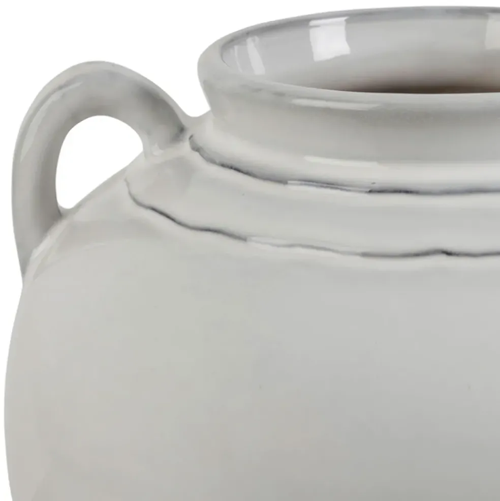 Vase avec anses en grès blanc h28cm - Mijas