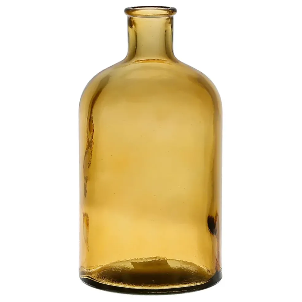 Vase bouteille ambre en verre recyclé - comete