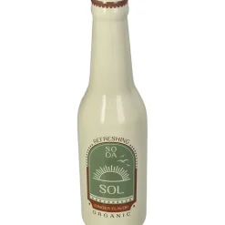 Vase bouteille de soda en grès ivoire h24cm