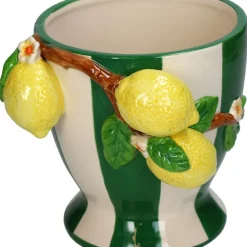 Vase citron en dolomie verte 14x15.5x14.7cm