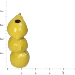 Vase citron jaune 10.5x8.5x19.5cm