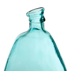 Vase colibri turquoise d26xh47cm verre recyclé