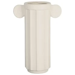 Vase colonne en grès blanc h35cm - Greeka