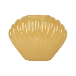 Vase coquillage en verre ocre h14.5cm - Leucie