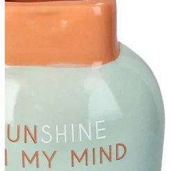 Vase crème solaire en faïence bleu h19cm