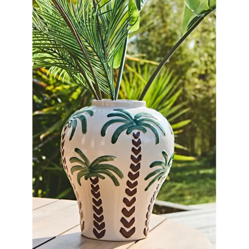 Vase en céramique blanc cassé h31cm - Paradiso