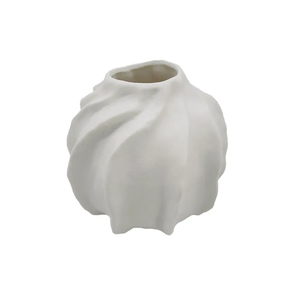 Vase en céramique blanc h10cm