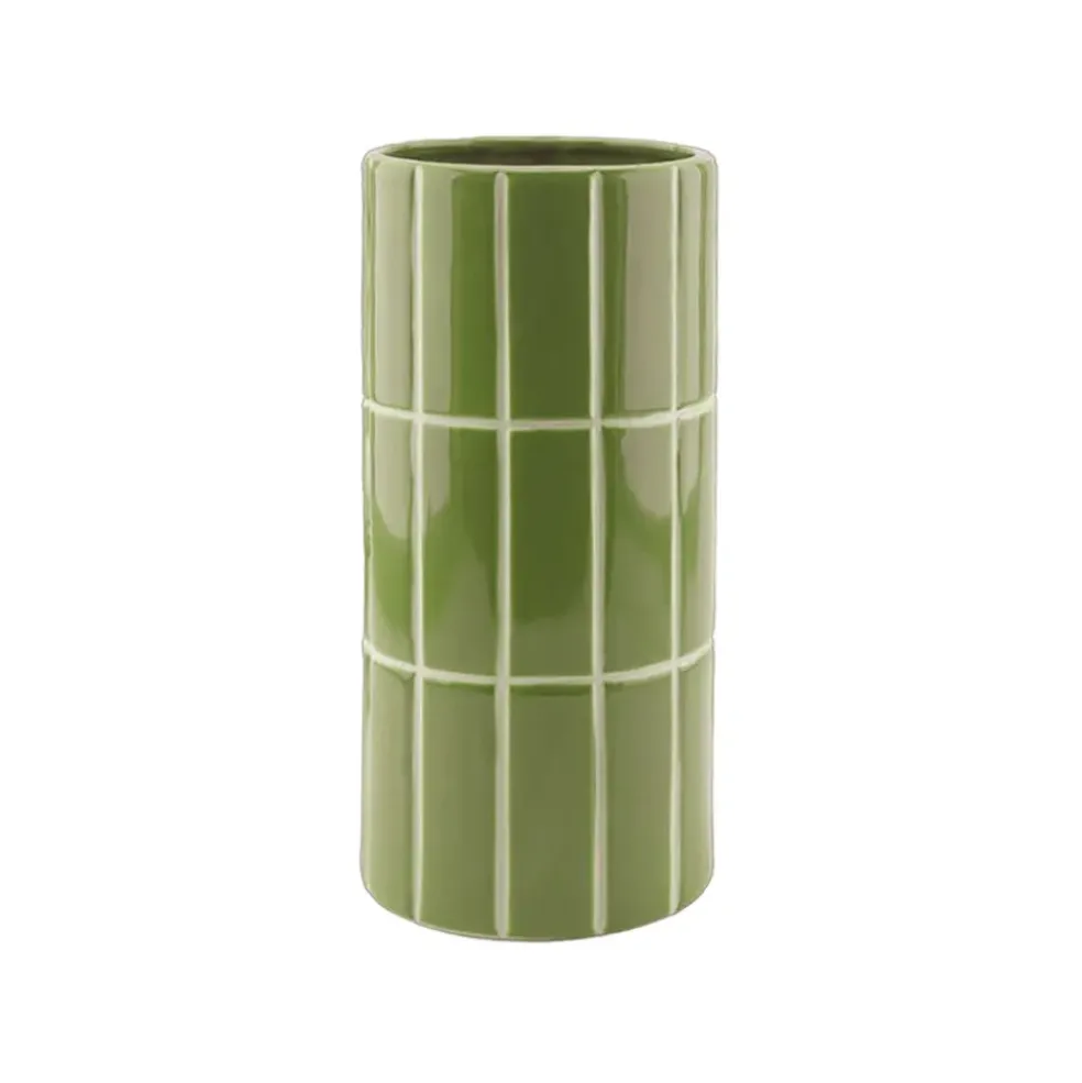 Vase en céramique kaki H23cm
