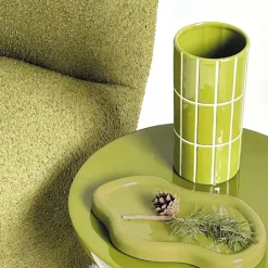 Vase en céramique kaki H23cm