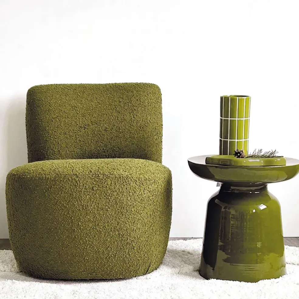 Vase en céramique kaki H23cm
