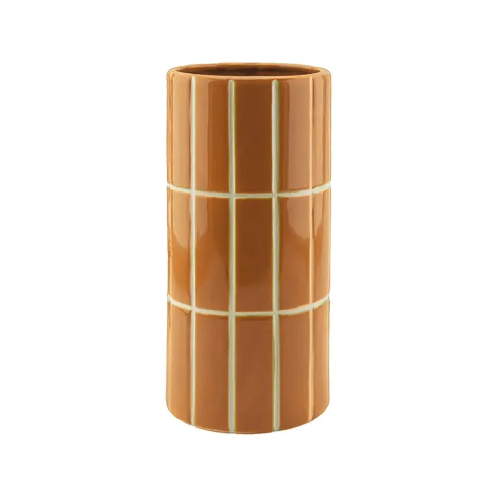 Vase en céramique ocre h23cm