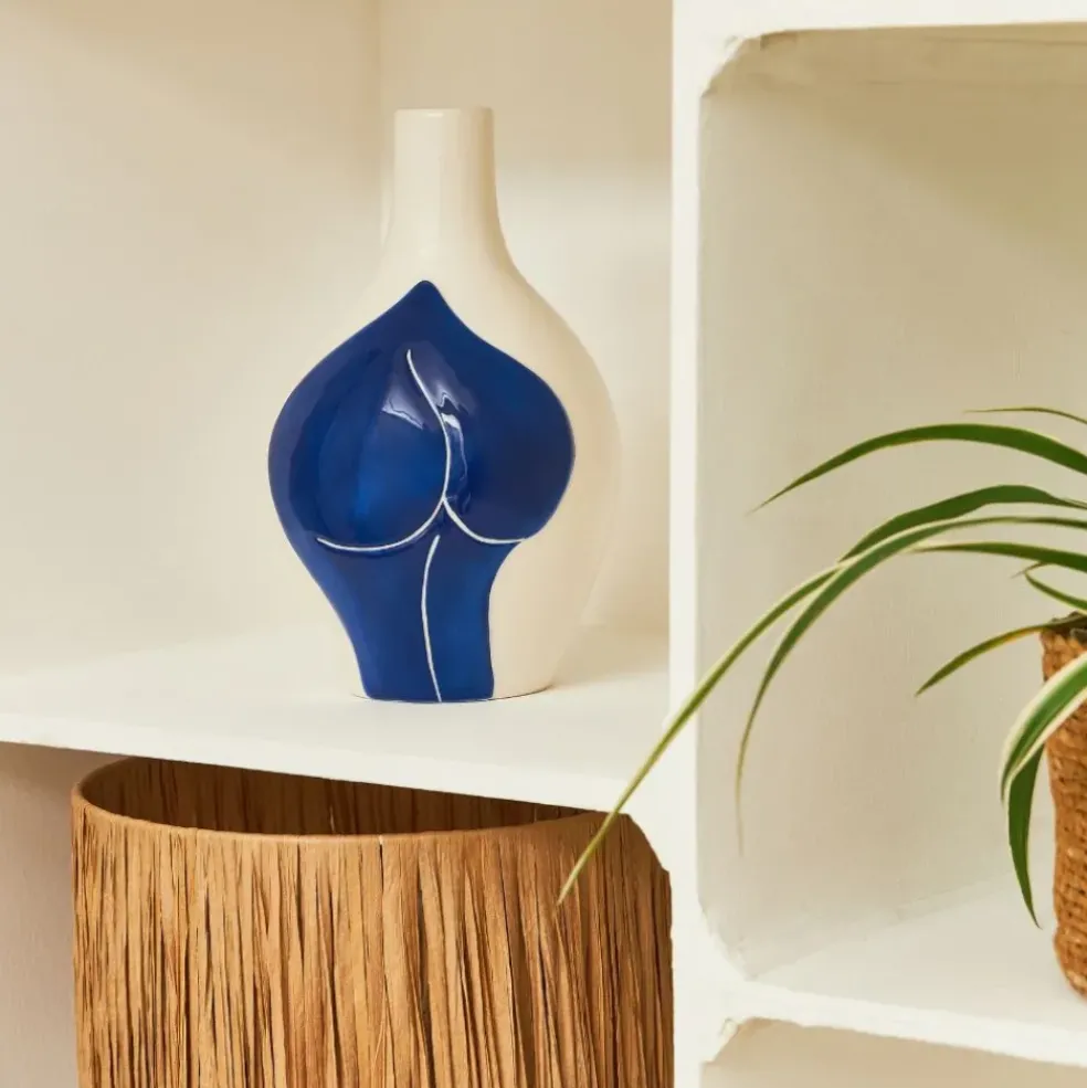 Vase en dolomite écru h22cm - Greeka